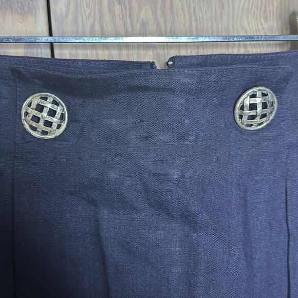 Vintage NWT Umberto Ginocchietti Women's Navy Blue Midi Skirt - Picture 3 of 7